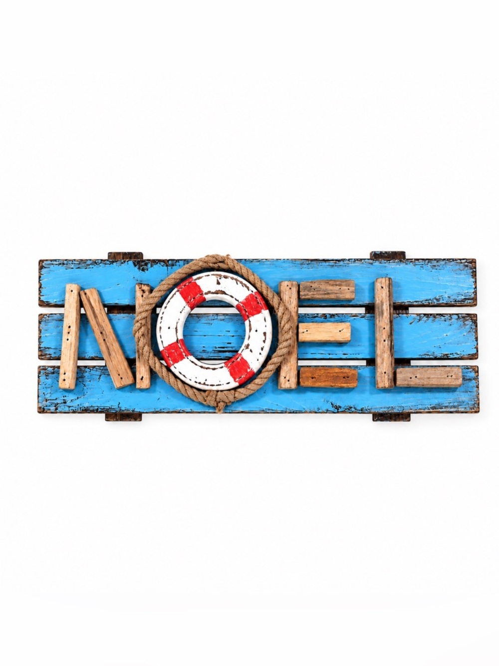 Noel Nautical Wall Sign in Blue and White